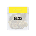 Banana 33 cannabis flower with dense, frosty buds and a sweet, tropical appearance.
